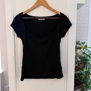 Reformation ribbed black shirt